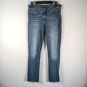 Levi Strauss Signature 32x28 Womens Straight Leg Jeans Blue Stretch Denim